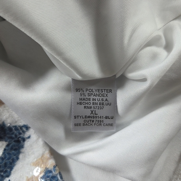 Charlotte Russe Blue and White Mini Sequin Pencil Skirt With Geometric Design XL - Picture 4 of 5